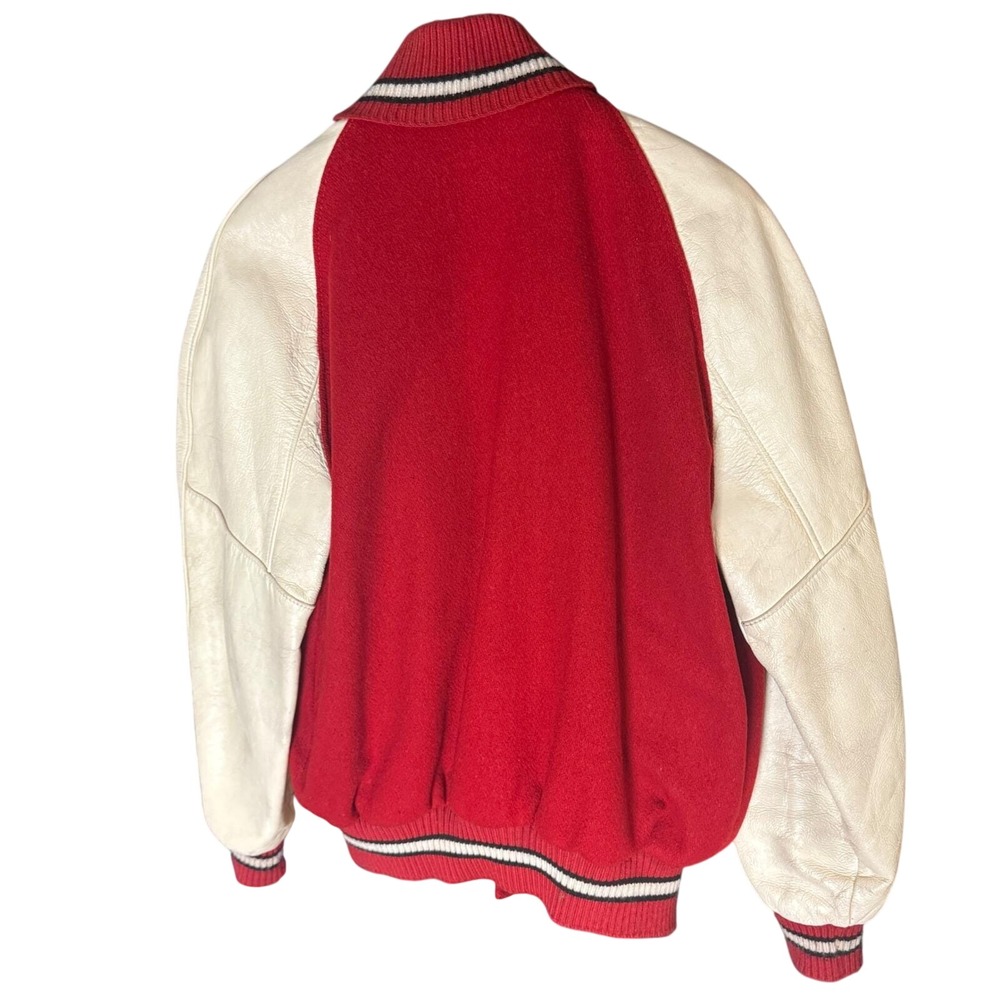 Vintage 1986 Letterman Varsity Jacket Wool & Leather Red Devil "Bobby" G - Picture 6 of 8